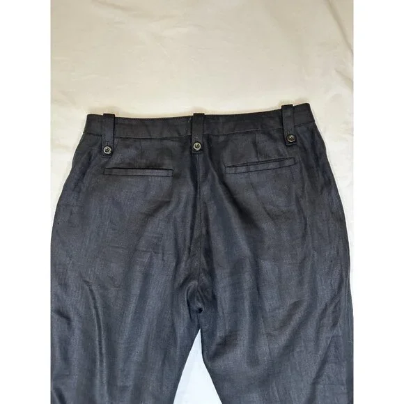 J. Crew Women’s 100% Linen Black Chino Pants 10 M - Picture 5 of 9